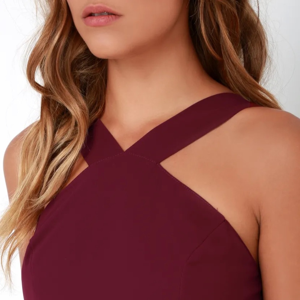 Lulus Air of Romance Burgundy Maxi Dress